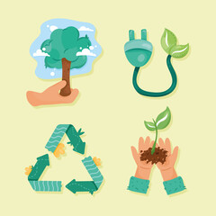 four save the planet icons