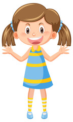 Cheerful girl with greeting gesture