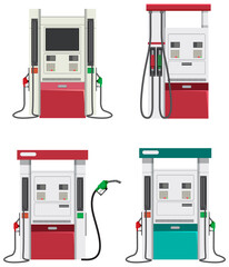 Gas station with petrol pump
