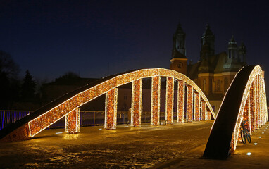 Jordan Bridge at night - Poznan, Poland