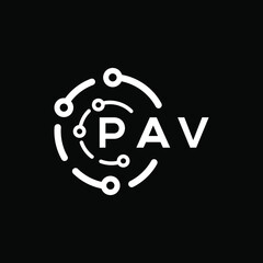 PAV technology letter logo design on black  background. PAV creative initials technology letter logo concept. PAV technology letter design.
