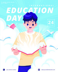 education day Illustration poster template