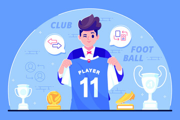 football player transfer illustration background © ayunannas