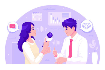 job interview Concept flat design Illustration