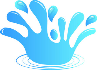Fototapeta na wymiar Blue water splash vector illustration set