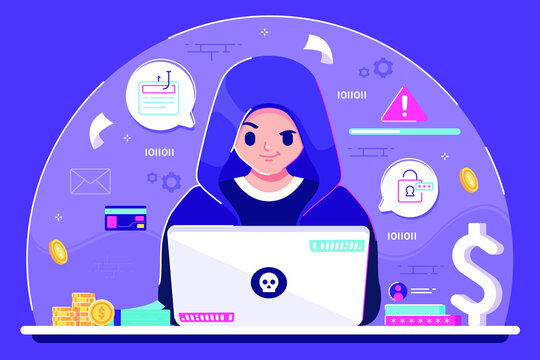 hacker flat design illustration background
