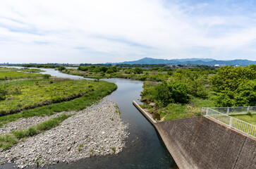 Fototapeta na wymiar 神奈川県を流れる相模川の風景