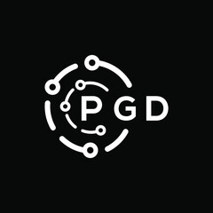 PGD technology letter logo design on black   background. PGD creative initials technology letter logo concept. PGD technology letter design.