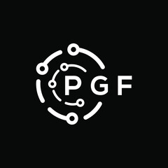 PGF technology letter logo design on black background. PGF creative initials technology letter  logo concept. PGF technology letter design.