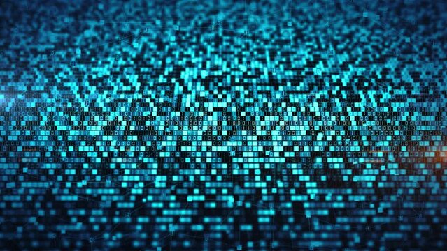 Blue digital data numbers binary computer code abstract technology background