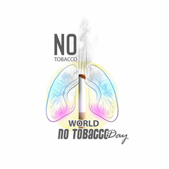 Vector illustration concept of no smoking and World No Tobacco Day