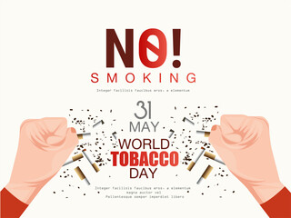 Vector illustration concept of no smoking and World No Tobacco Day