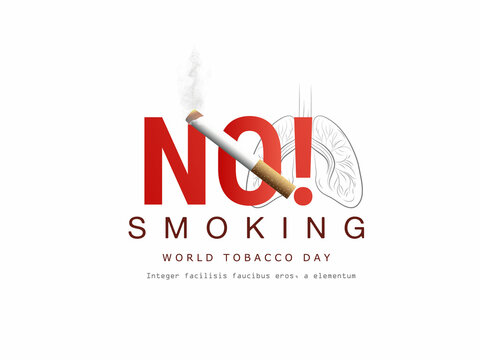 Vector illustration concept of no smoking and World No Tobacco Day