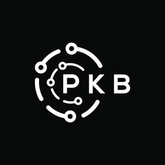 PKB technology letter logo design on black  background. PKB creative initials technology letter logo concept. PKB technology letter design.
