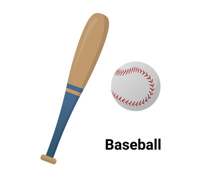baseball illustration set. sport, ball, baseball bat. vector drawing. hand drawn style