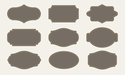Vector element of retro frame template. Blank vintage decorative label, suitable for invitation card and cafe menu ornament.