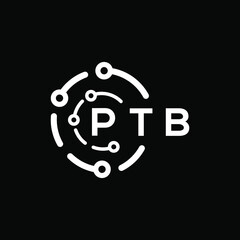 PTB technology letter logo design on black  background. PTB creative initials technology letter logo concept. PTB technology letter design.
