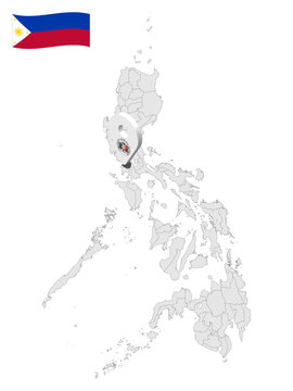 Location of Cavite province on map Philippines. 3d location sign  of  Cavite. Quality map with  provinces of  Philippines for your design. Vector illustration. EPS10.
