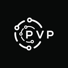 PVP technology letter logo design on black  background. PVP creative initials technology letter logo concept. PVP technology letter design.
