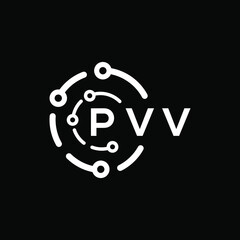 PVV technology letter logo design on black  background. PVV creative initials technology letter logo concept. PVV technology letter design.
