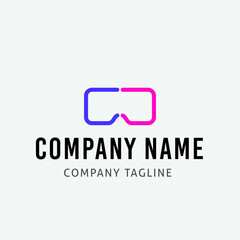 Virtual reality vr vector logo design template
