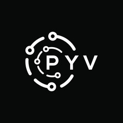 PYV technology letter logo design on black  background. PYV creative initials technology letter logo concept. PYV technology letter design.