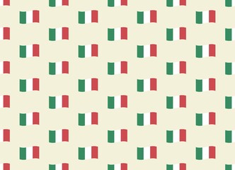 Italian flag tricolour vector seamless pattern on yellow background