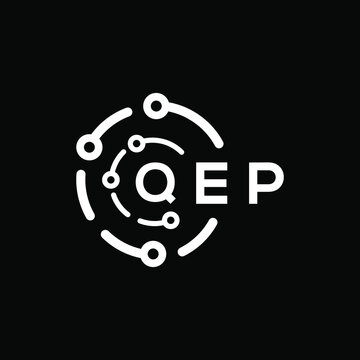 QEP technology letter logo design on black  background. QEP creative initials technology letter logo concept. QEP technology letter design.