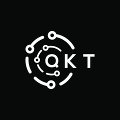 QKT technology letter logo design on black  background. QKT creative initials technology letter logo concept. QKT technology letter design.
