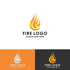 Modern fire logo or icon design. Vector illustration