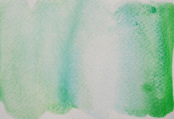 Abstract background and texture pattern blue and green color flow on white background, Illustration watercolor hand draw and painted on paper
