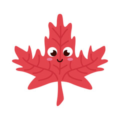 red maple leaf kawaii
