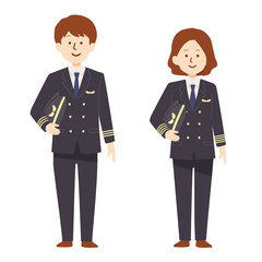 Naklejka premium パイロットのイラスト