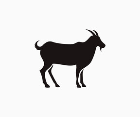 Silhouette goat vector icon. Goat icon. Lamb vector icon