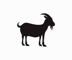 Goat vector icon. Silhouette goat. Goat farm icon