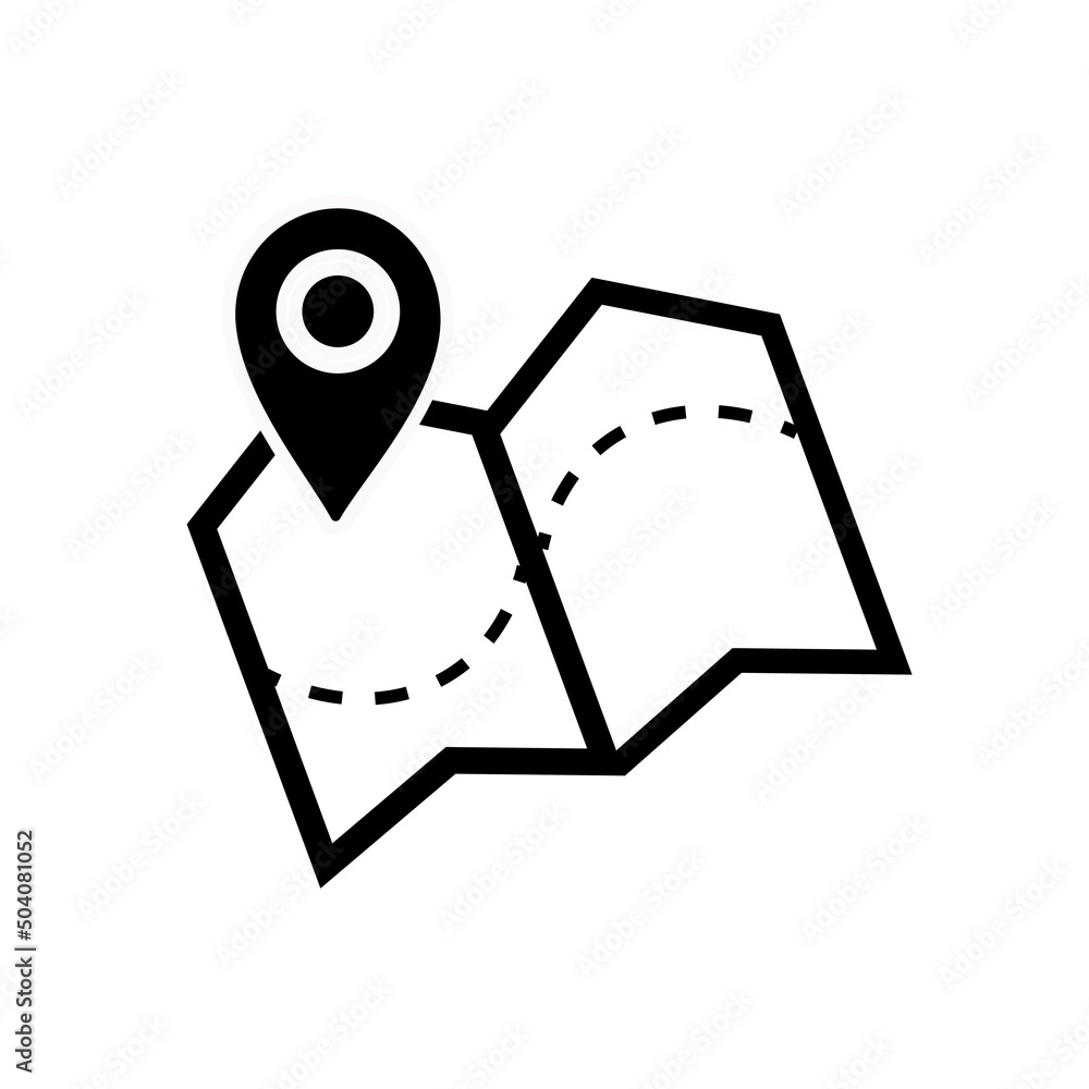 Aufkleber map pointer icon. gps location symbol. flat design style.