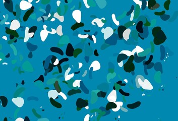 Light blue, green vector template with memphis shapes.