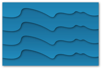 Abstract Wavy Blue Papercut Background