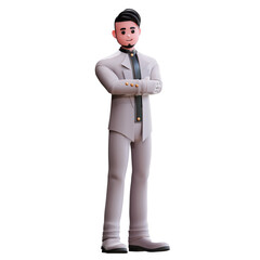 3d wedding groom character illustration
