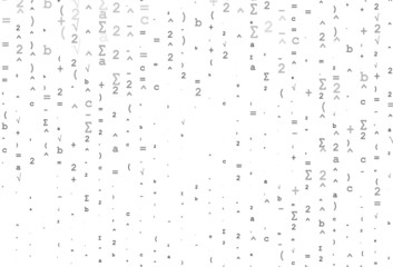 Light Silver, Gray vector template with math simbols.