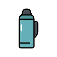Hot water thermos icon vector. Hot drink. Filled line icon style. simple design editable. Design simple illustration