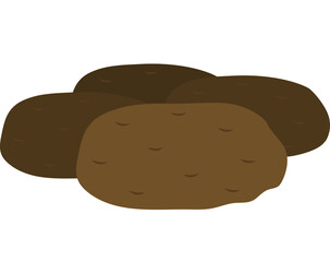 Fresh potato vegetable isolated on white background. Potato icon for market.