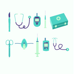 Set of medical tool illustration