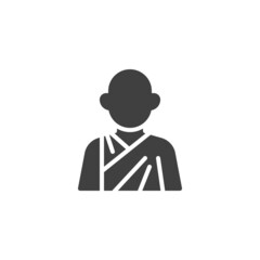 Buddhist monk vector icon