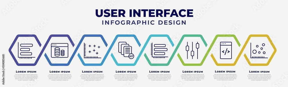 Poster vector infographic design template with icons and 8 options or steps. infographic for user interface