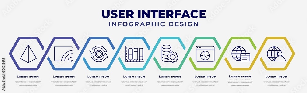 Poster vector infographic design template with icons and 8 options or steps. infographic for user interface