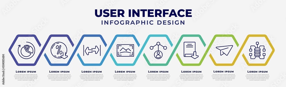 Aufkleber vector infographic design template with icons and 8 options or steps. infographic for user interface