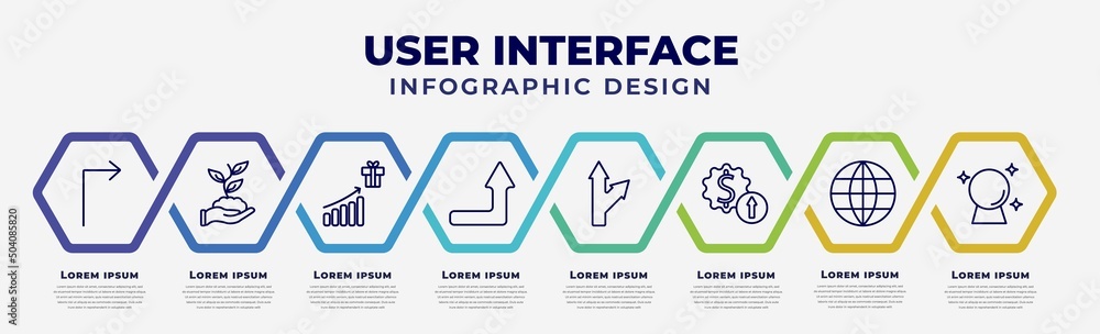 Poster vector infographic design template with icons and 8 options or steps. infographic for user interface