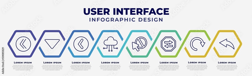 Aufkleber vector infographic design template with icons and 8 options or steps. infographic for user interface