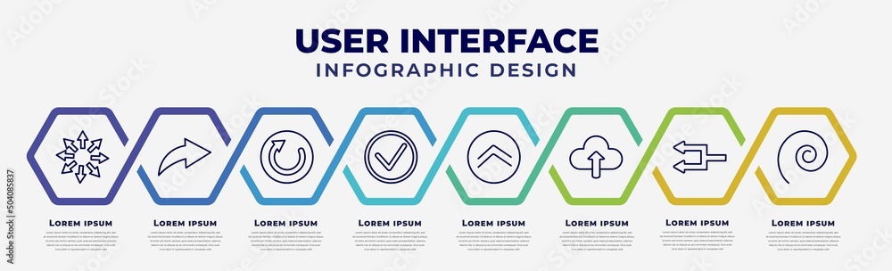 Aufkleber vector infographic design template with icons and 8 options or steps. infographic for user interface